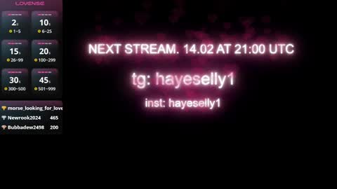 Snapshot of ella_hayes chatting on 13, 2, 2025 Ella NEXT STREAM 1TH DECEMBER 1200 - 0800 AM AT MOSCOW TIME online show from 13, 2, 2025
