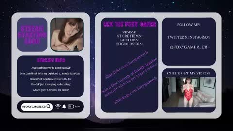 Lex Vive foxygamer cb online show from 10, 7, 2026