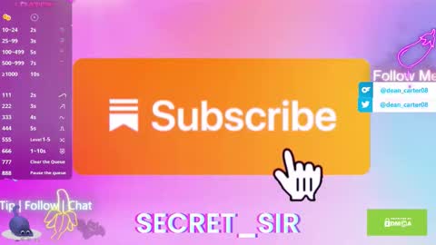 Snapshot of secret_sir chatting on 2, 10, 2025 Dean Carter online show from 2, 10, 2025
