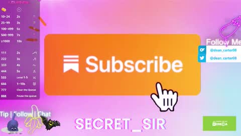 Snapshot of secret_sir chatting on 4, 10, 2025 Dean Carter online show from 4, 10, 2025